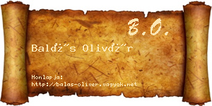 Balás Olivér névjegykártya